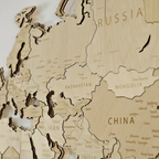 Drewniana mapa świata LED – Naturalna