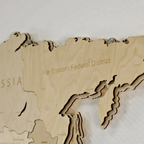 Drewniana mapa świata LED – Naturalna