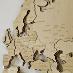 Drewniana mapa świata LED – Naturalna