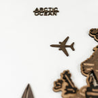 Ocean Labels & Accessories Set for Wooden Maps | Brown