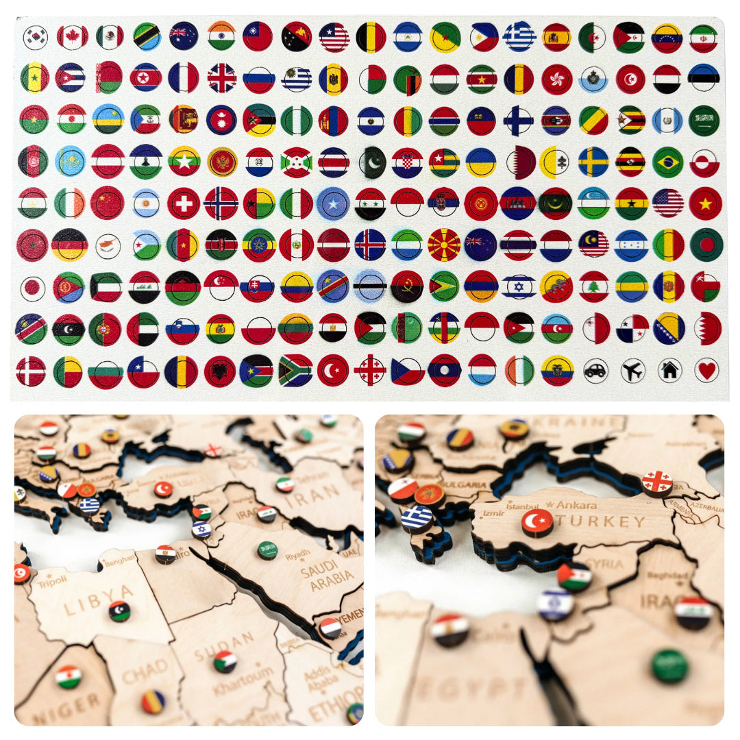 Wooden Flags for Maps | Country Flag Pins