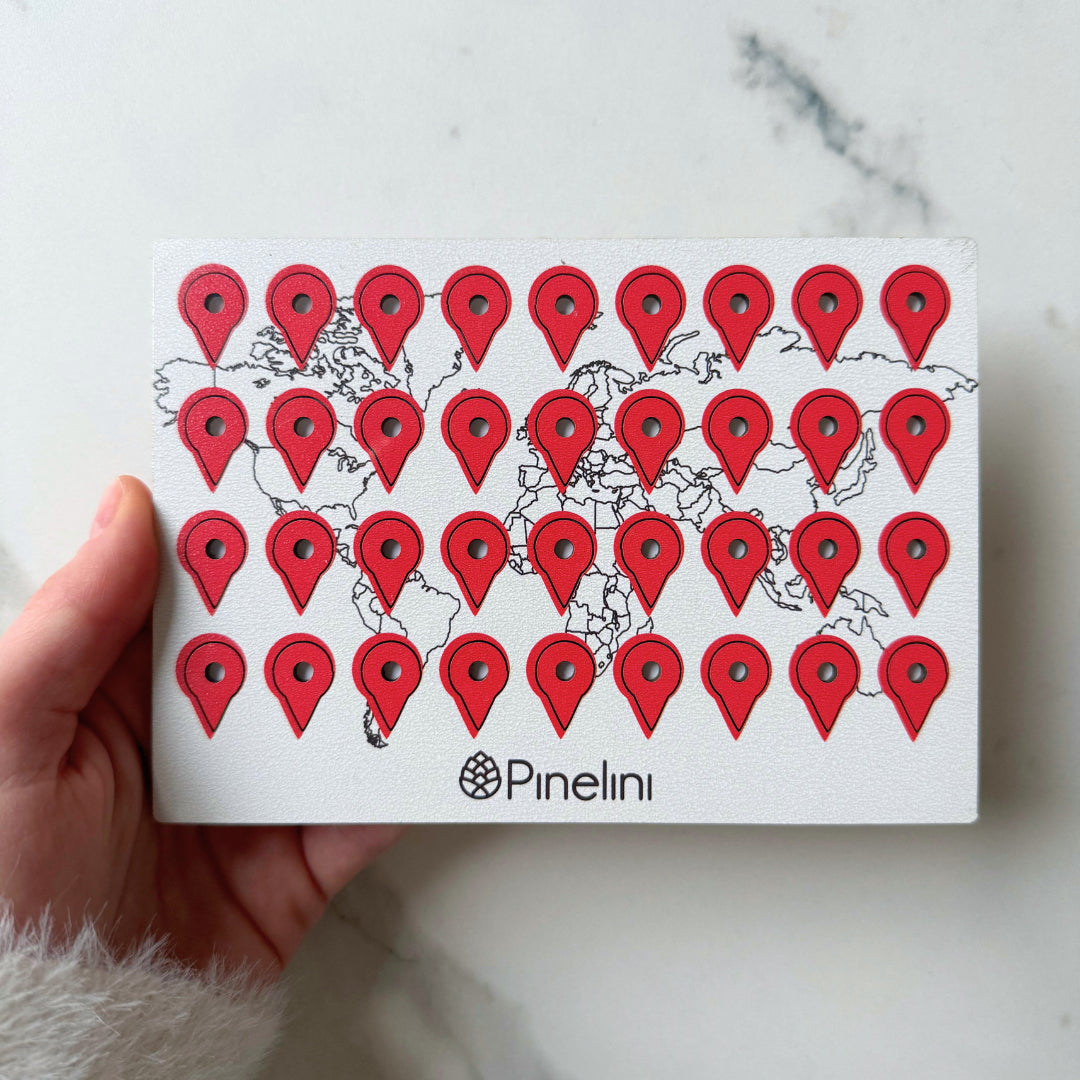 Wooden Push Pins for Maps | Red Location Markers