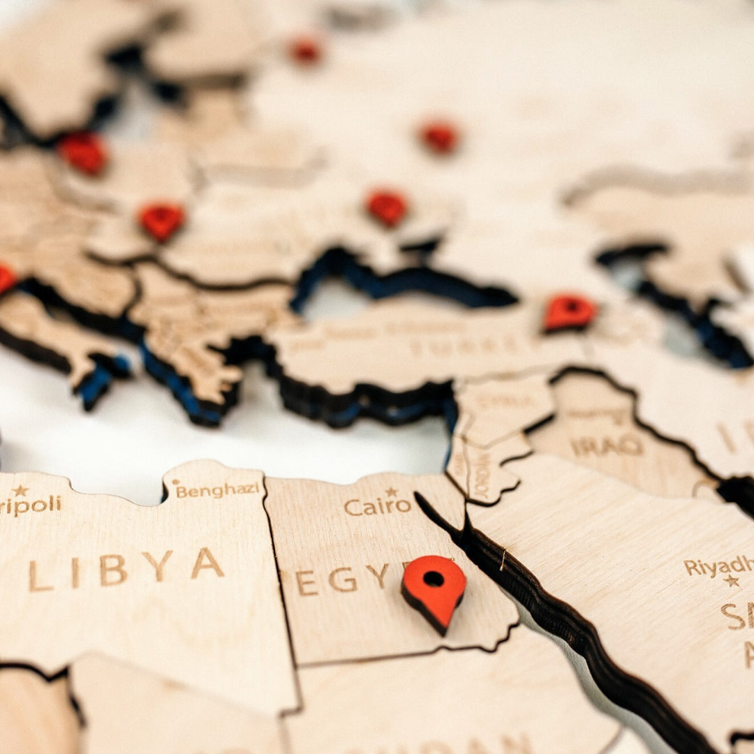 Wooden Push Pins for Maps | Red Location Markers