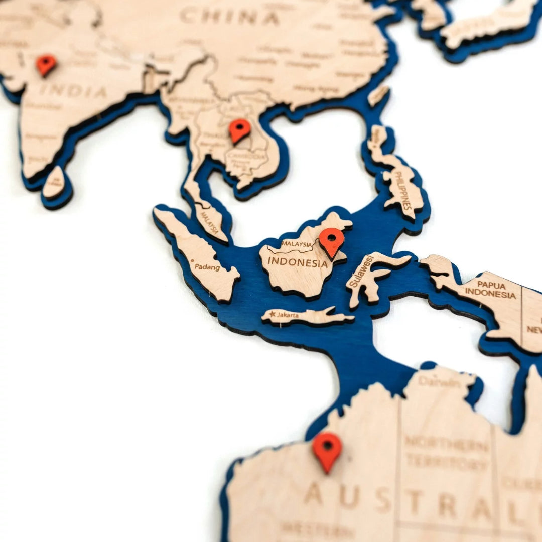 Wooden Push Pins for Maps | Red Location Markers