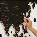 Wooden World Map LED – Wenge