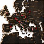 Drewniana Mapa Świata LED – Wenge