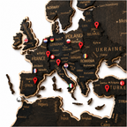 Drewniana Mapa Świata LED – Wenge