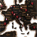 Drewniana Mapa Świata LED – Wenge