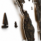Drewniana Mapa Świata LED – Wenge