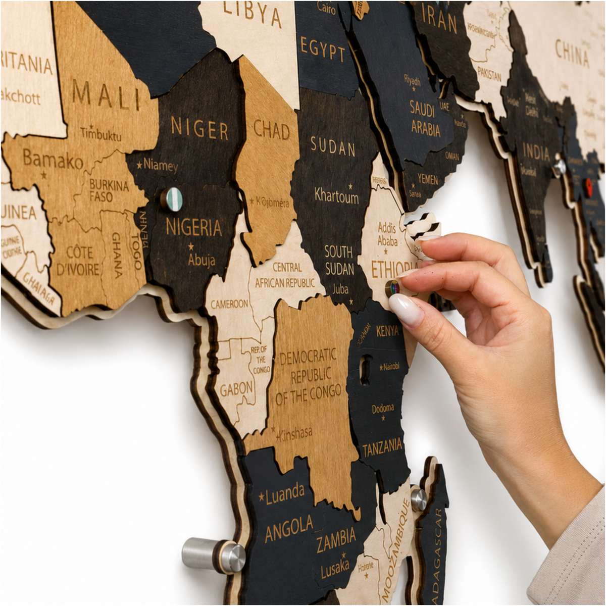 LED Wooden World Map | Skandy