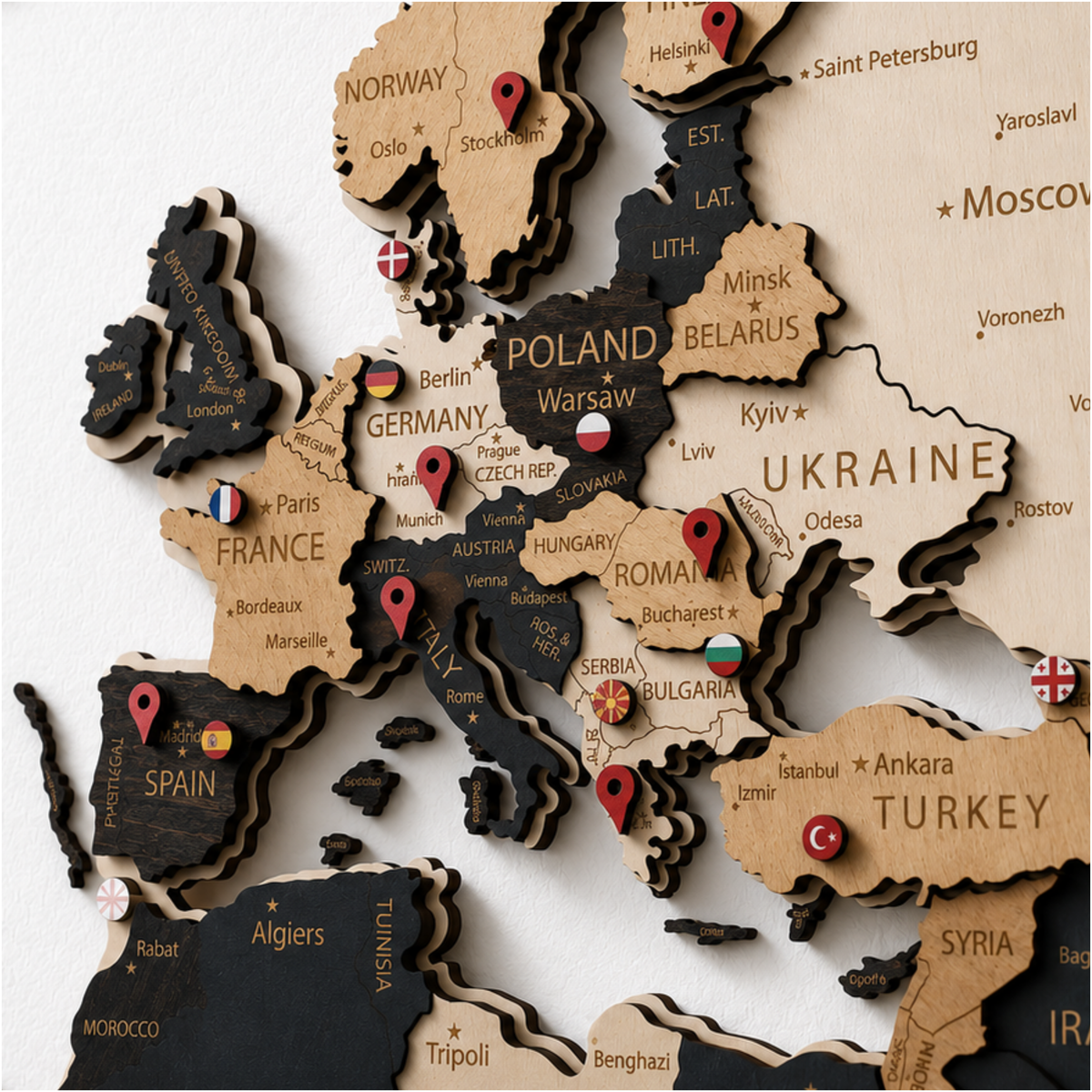 LED Wooden World Map | Skandy