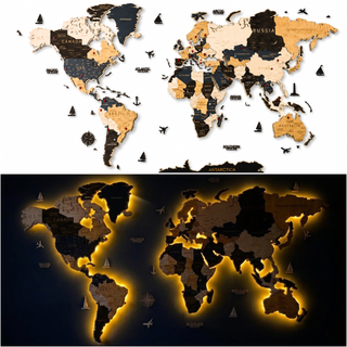 LED Wooden World Map | Skandy