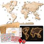 LED Wooden World Map | Natural