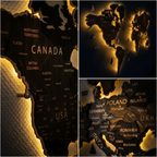 Wooden World Map LED – Wenge