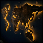 Wooden World Map LED – Wenge