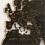 Drewniana Mapa Świata LED – Wenge