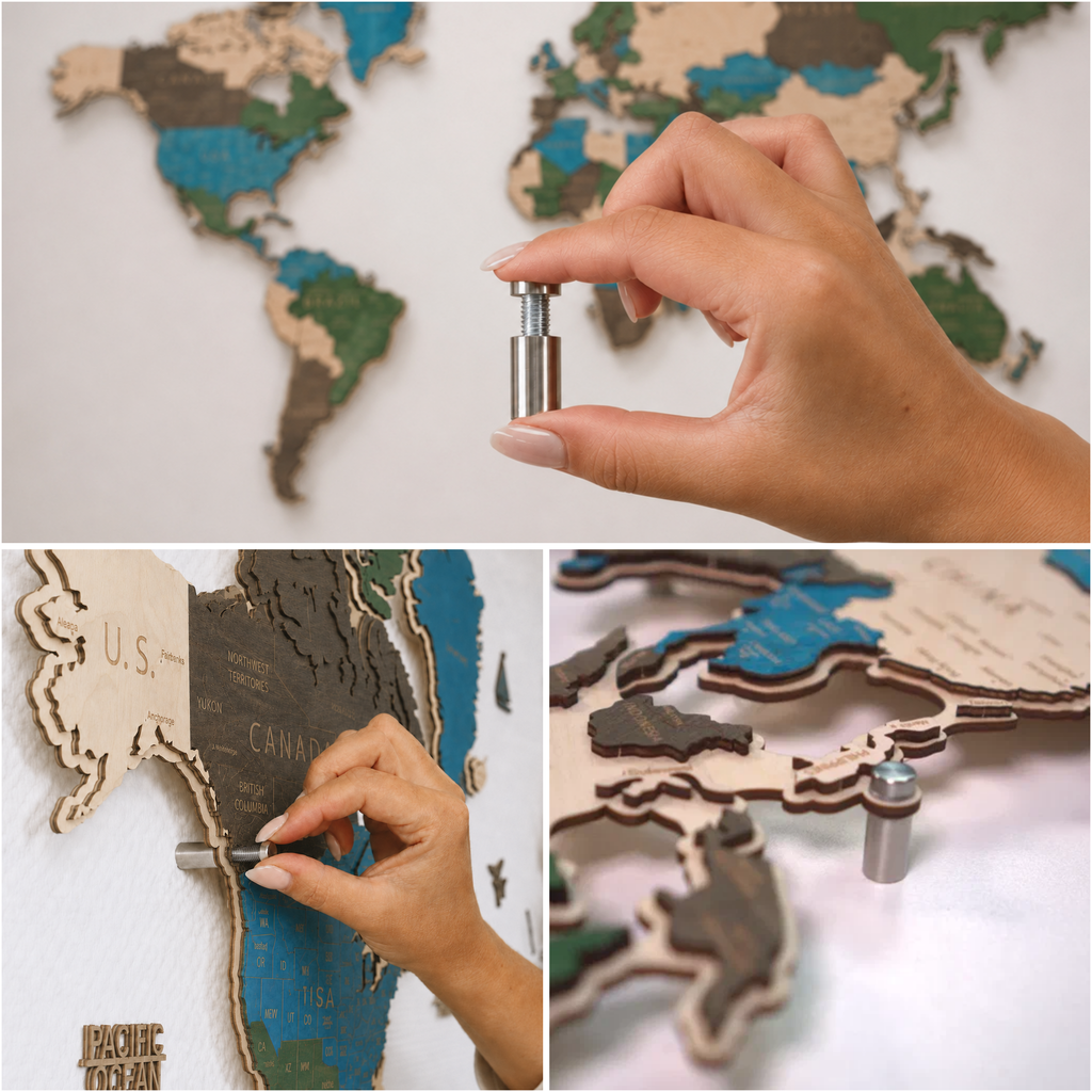 LED Wooden World Map | Multicolor