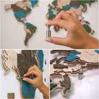 LED Wooden World Map | Multicolor