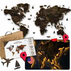 Wooden World Map LED – Wenge