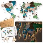 LED Wooden World Map | Multicolor