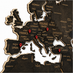 Drewniana Mapa Świata LED – Wenge