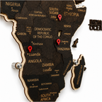 Drewniana Mapa Świata LED – Wenge