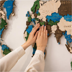 LED Wooden World Map | Multicolor