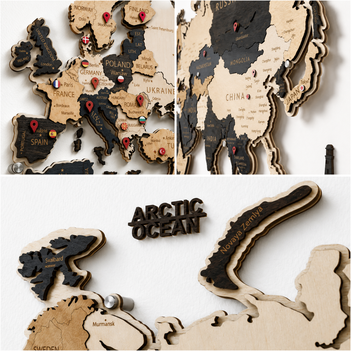 LED Wooden World Map | Skandy