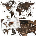 Pinelini Classic wooden world map wenge, map details and included installation guide